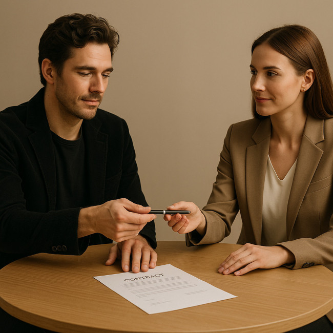 Signature d'un partenariat entre un acteur et une marque