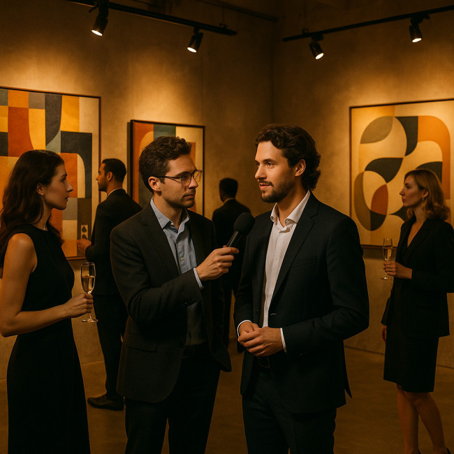 Vernissage scénographié par une agence évènementielle