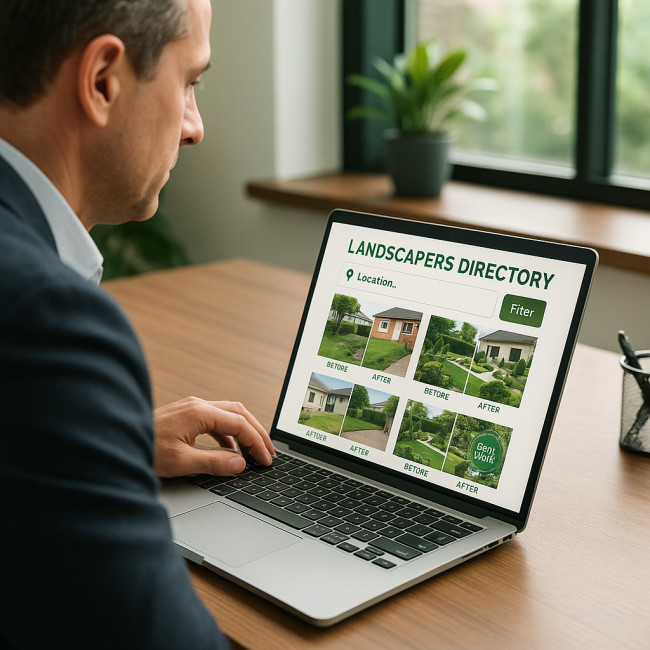 Consultation d'un annuaire de paysagistes en ligne