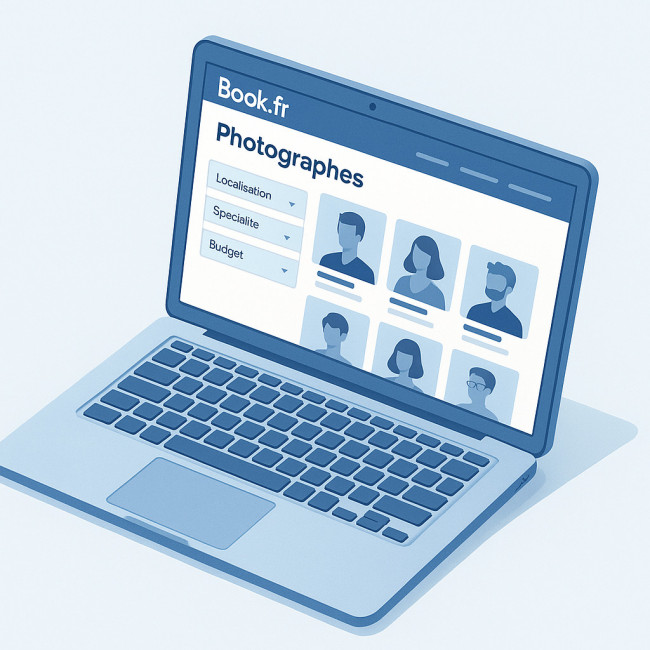 Interface de l'annuaire photographes Tours avec filtres