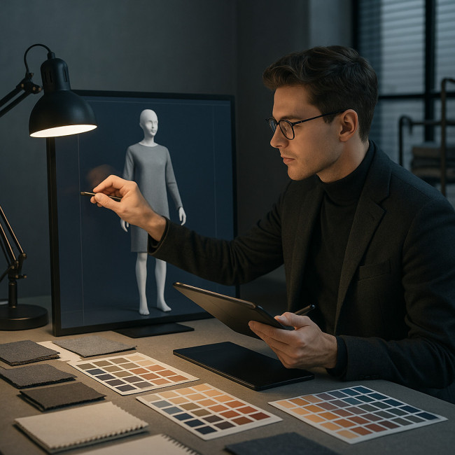 Assistant styliste travaillant en 3D