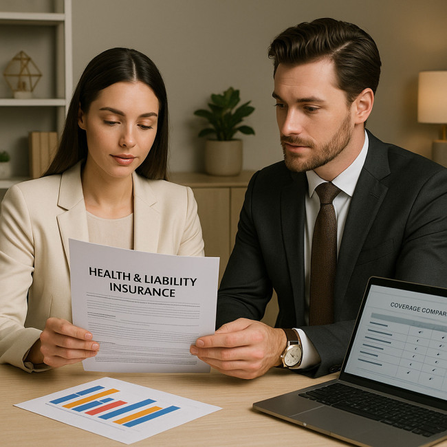 mannequin examinant un contrat d'assurance