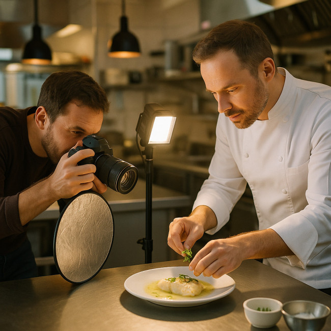 Backstage d'une séance photo culinaire à Nantes
