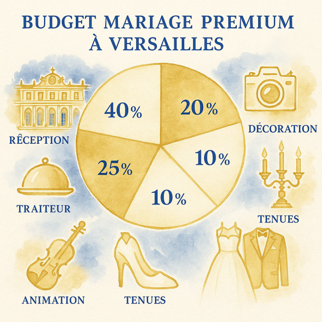 Infographie budget mariage premium à Versailles
