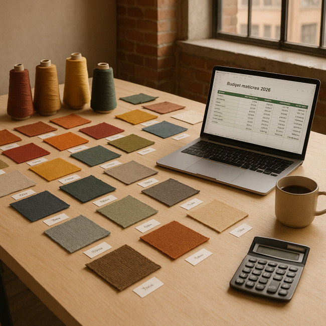 atelier de couture calculant budget matières 2025
