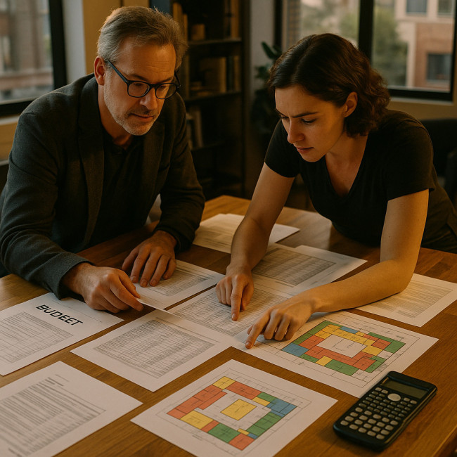 producteur examinant un devis de spectacle