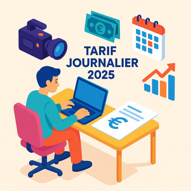 Illustration d'un vidéaste calculant son TJM