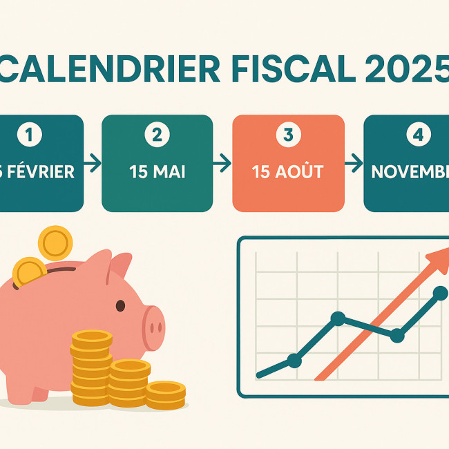 Infographie calendrier des acomptes 2025 et gestion de trésorerie