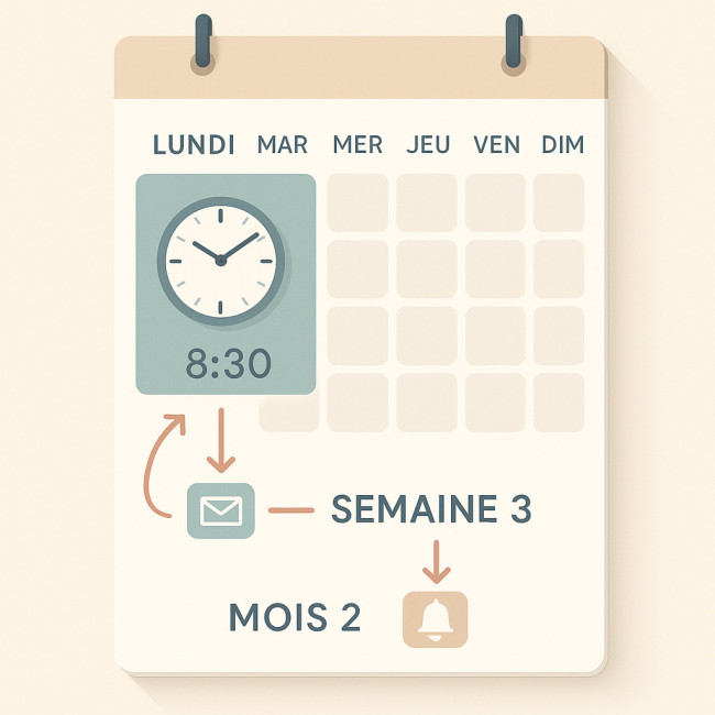 calendrier des relances d'une candidature spontanée