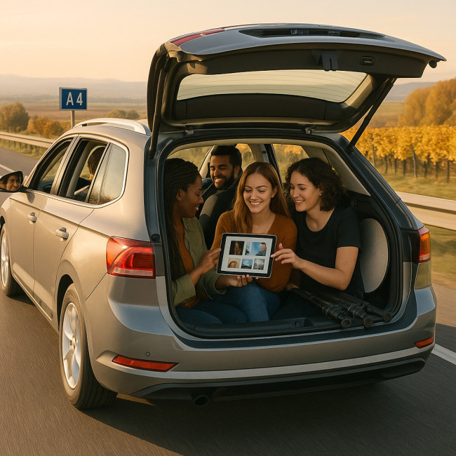 Carpool shoot sur l'autoroute A4