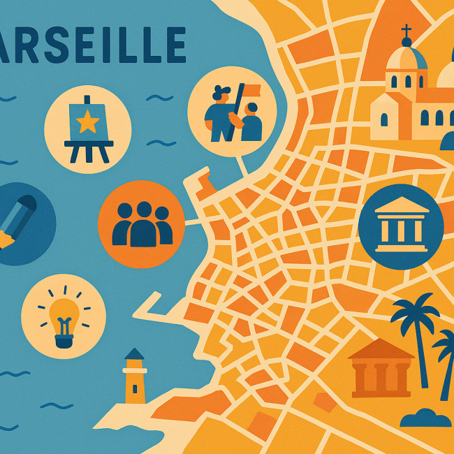 Carte illustrée du réseau d'agences marseillaises