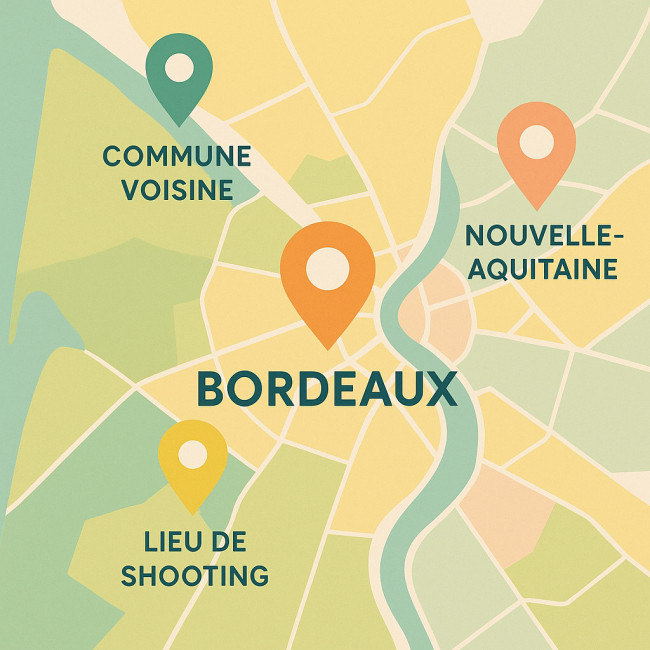 Carte illustrée des zones d'activité d'un modèle bordelais