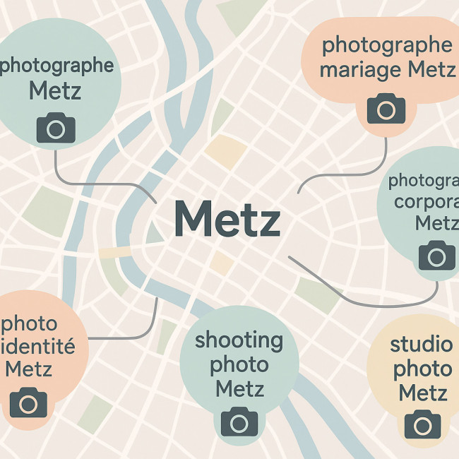 Infographie des mots-clés photo les plus recherchés à Metz