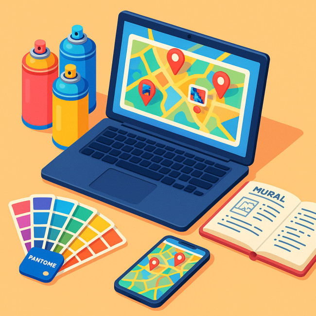 illustration d'un artiste choisissant une plateforme de cartographie