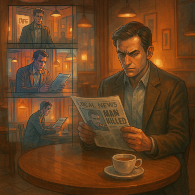 Storyboards illustrant l'adaptation d'un fait divers