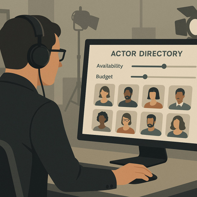 Directeur de casting utilisant des filtres de disponibilité et de tarif