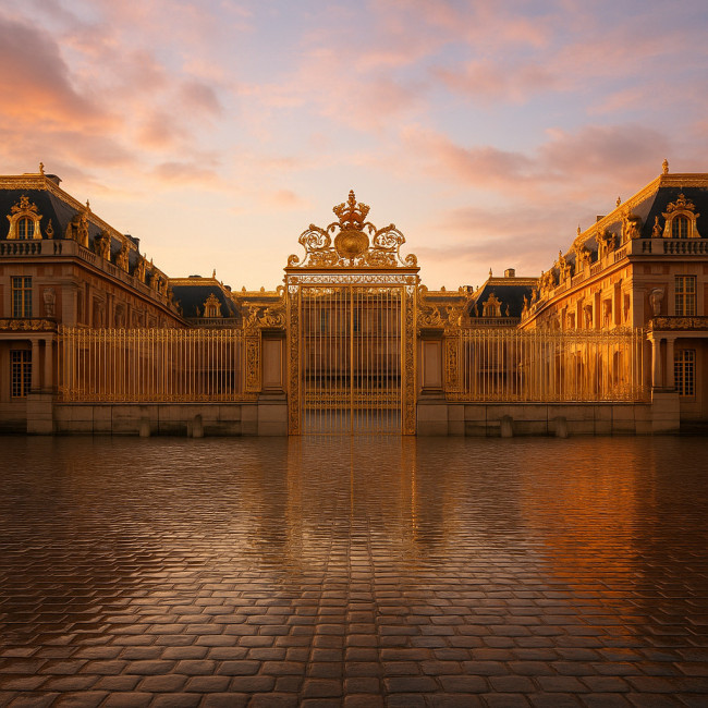 lever de soleil sur le Château de Versailles