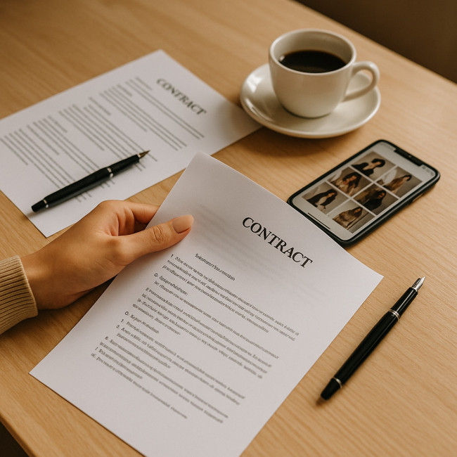 contrat de modèle freelance prêt à être signé