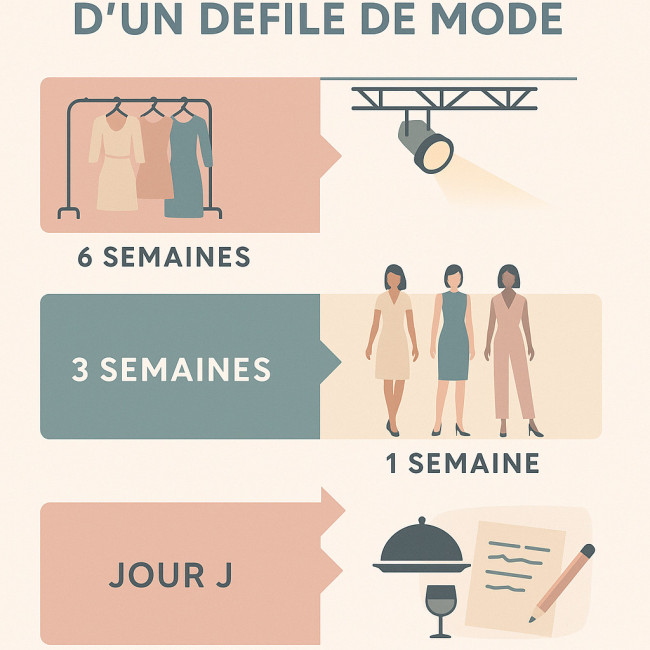timeline visuelle checklist logistique defile