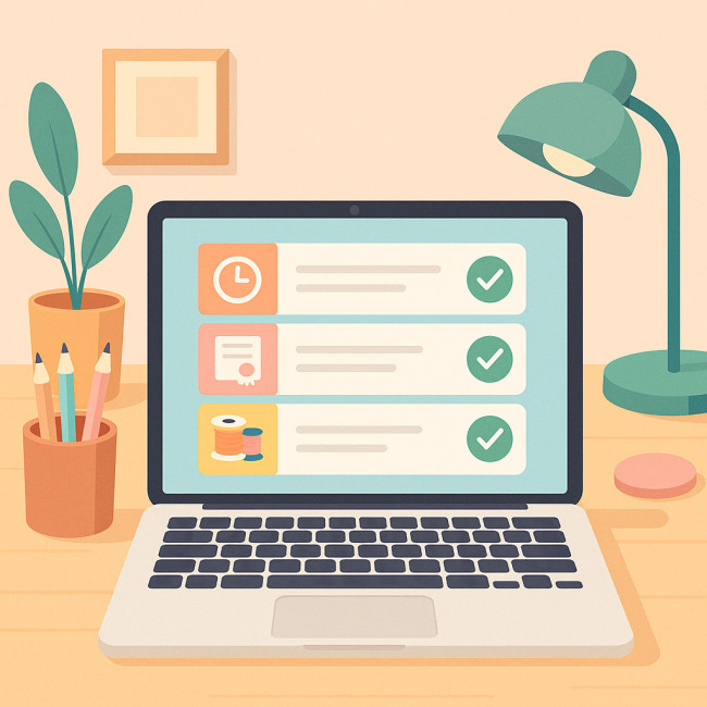 ordinateur affichant checklist de recrutement