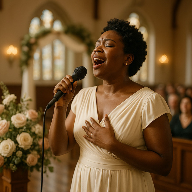 Choriste gospel lors d'un mariage