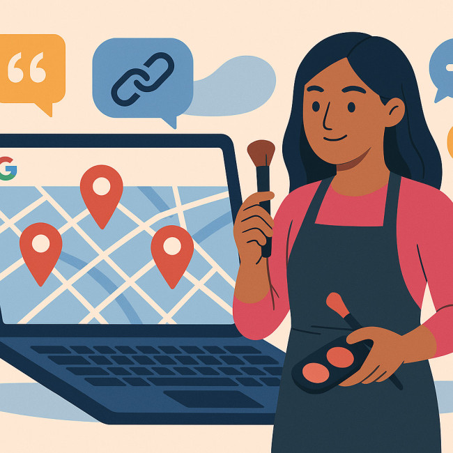 illustration SEO local pour maquilleur