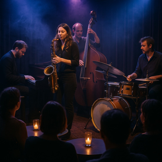 Groupe de jazz en live dans un club