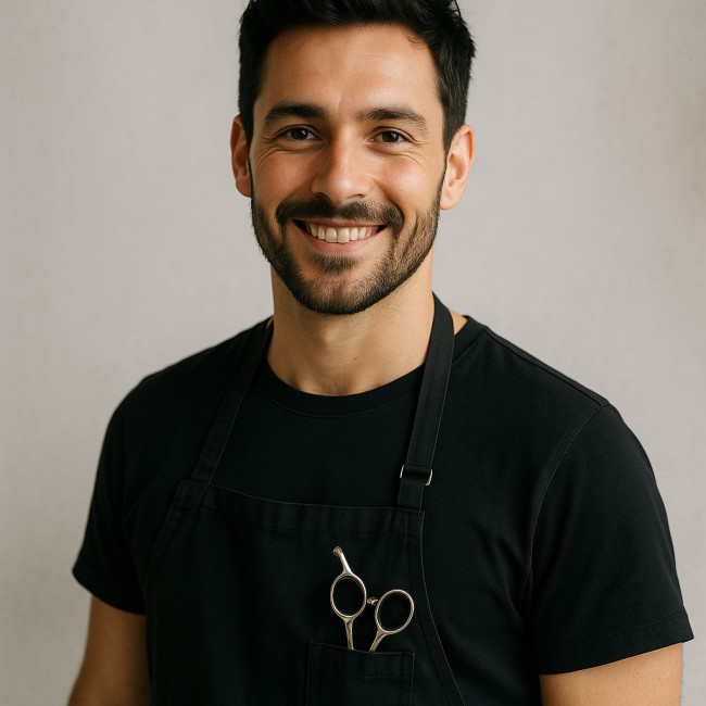 portrait professionnel d'un coiffeur freelance