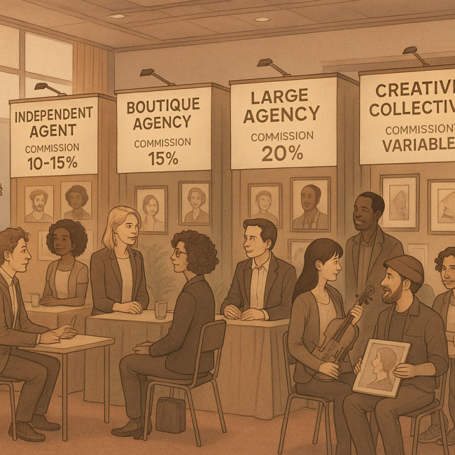 Illustration des différents modèles d'agence artistique et de leurs avantages