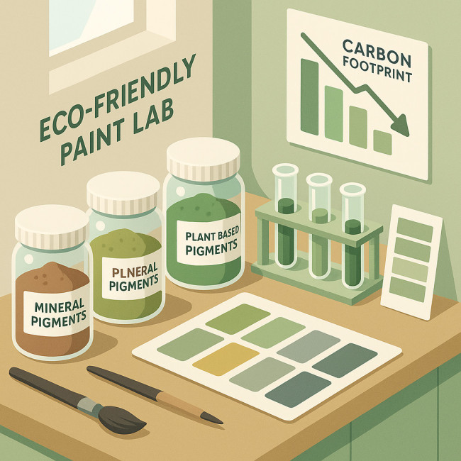 Infographie comparative de l'empreinte carbone des pigments durables
