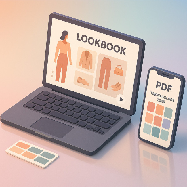 Visuel comparatif entre PDF et site interactif pour lookbook
