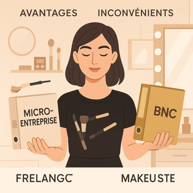 Infographie maquilleuse micro-entreprise vs BNC