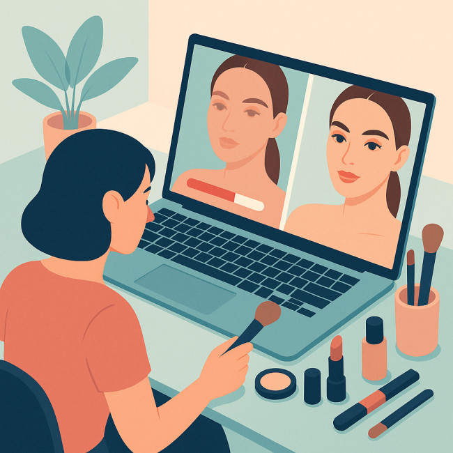 comparatif avant-après compression d'une photo maquillage