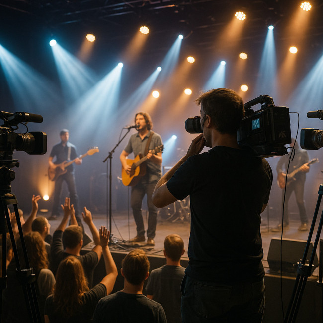 dispositif multicam lors d'un concert