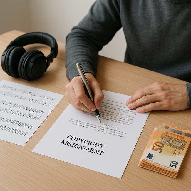 Signature d'un contrat de cession pour musicien freelance