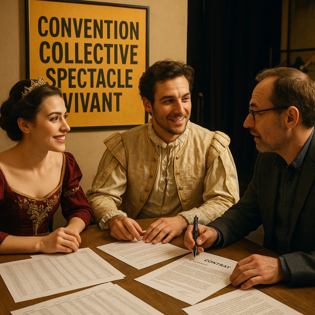 artistes négociant leur cachet selon la convention collective