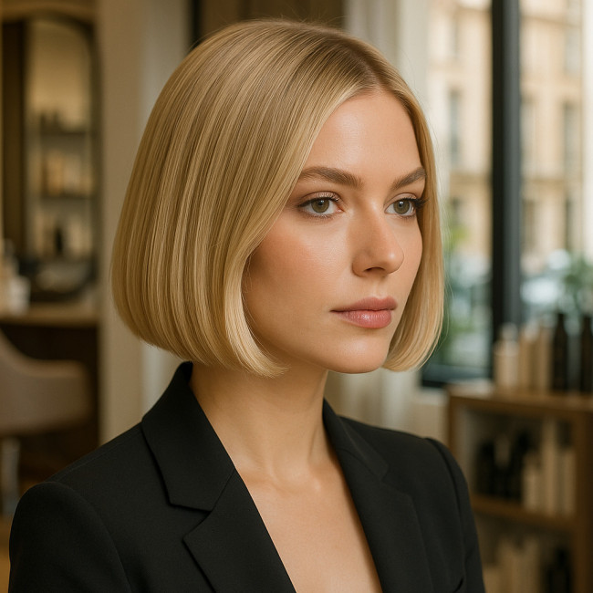 femme power bob blond sablé 2025