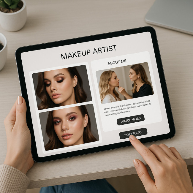 portfolio maquilleur pdf interactif sur tablette