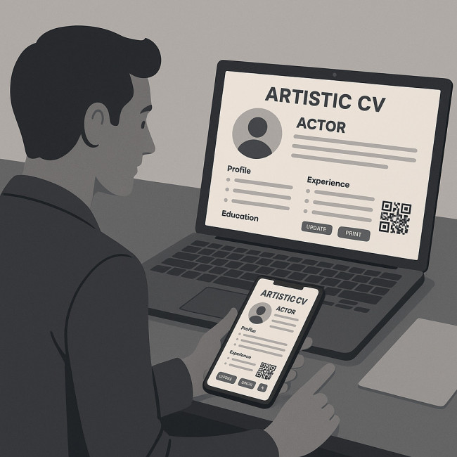 exemple de CV d'acteur optimisé pour mobile et desktop