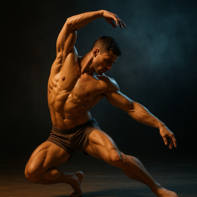 Danseur masculin éclairage dramatique