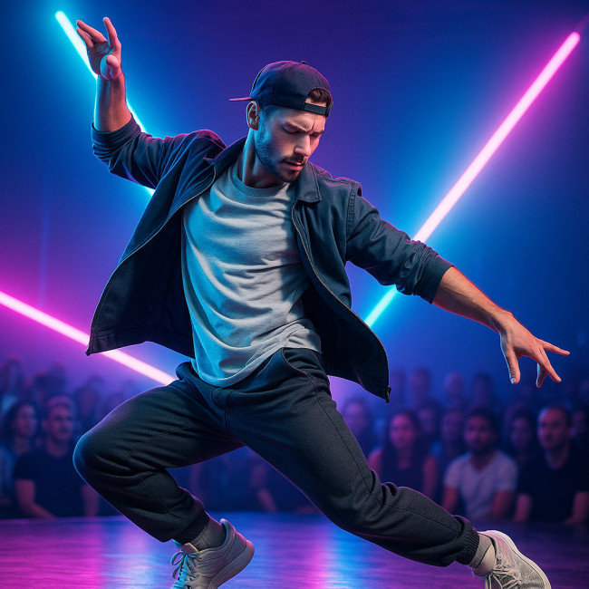 danseur masculin polyvalent exécutant plusieurs styles sur scène