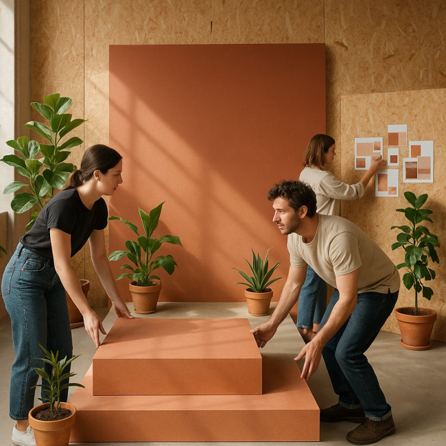 Décor de shooting fabriqué à partir de matériaux réemployés