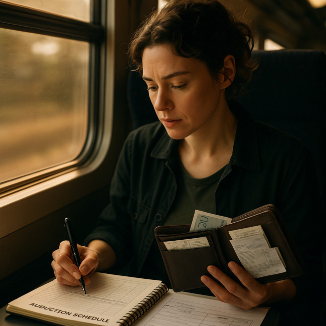 Actrice gérant ses défraiements dans le train