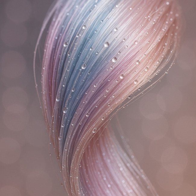 gros plan texture cheveux pastel