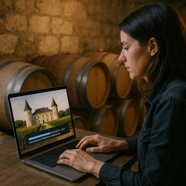 Photographe bordelaise distribuant ses images viticoles en ligne