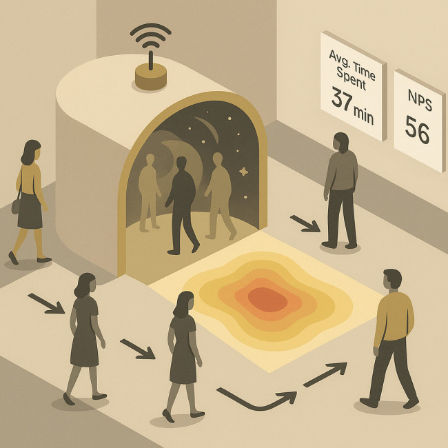 Infographie scénographie immersive et données visiteurs