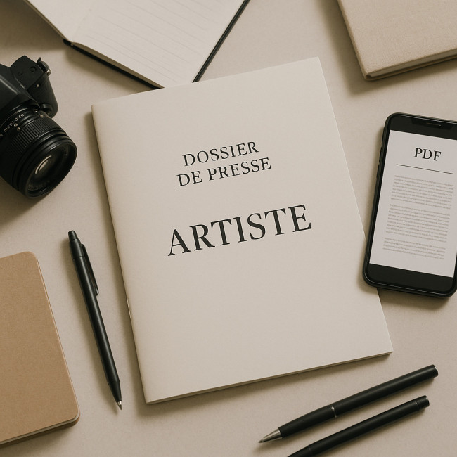 Mockup d'un dossier de presse d'artiste