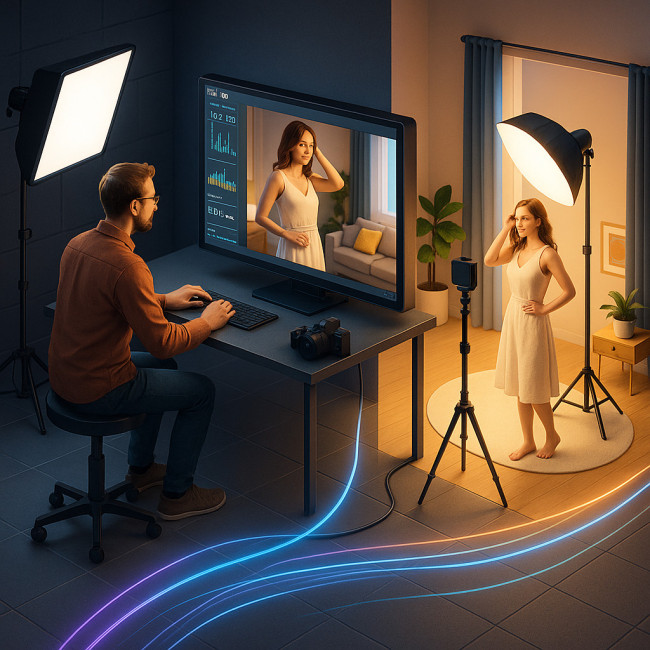 Illustration d'un e-shooting à distance