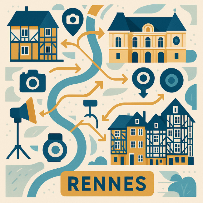 Illustration réseau photographes et marques à Rennes