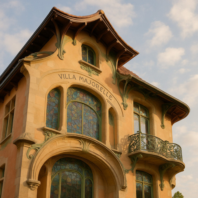 Façade Art nouveau de la Villa Majorelle à Nancy